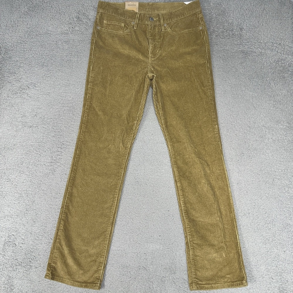 NWT Levi's 314 Shaping Straight Pants Women's Size 30x30 Beige Corduroy Mid Rise